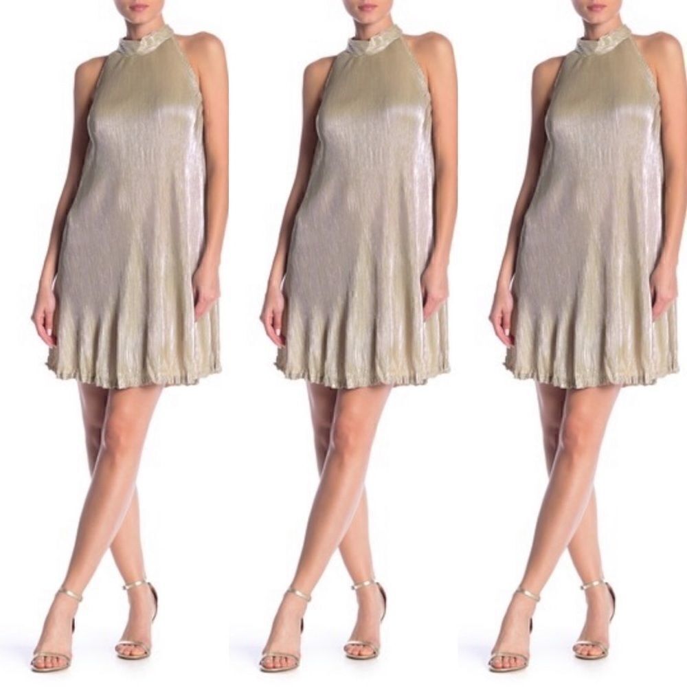 Angie
Pleated Metallic Dress  